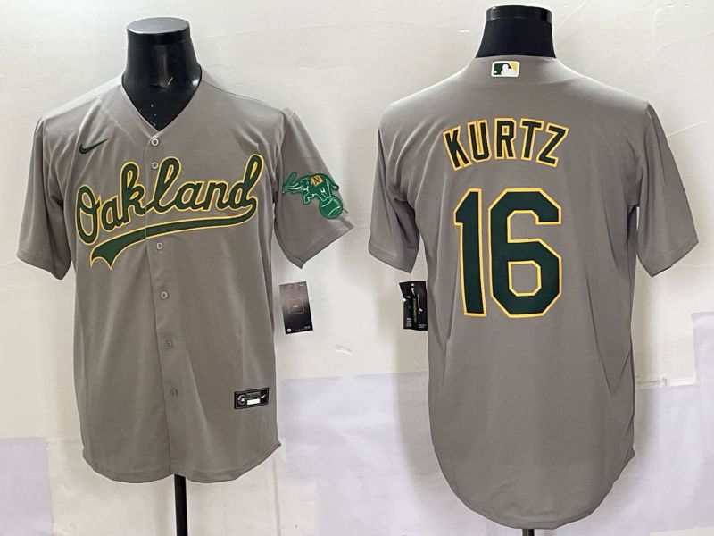 Men Oakland Athletics #16 Kurtz Grey Nike 2025 MLB Jersey 06